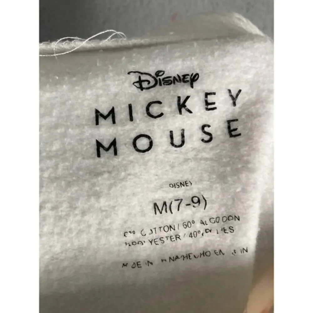 Disney Mickey Mouse Joggers Women M White Fleece Sweatpants Graphic Lounge
